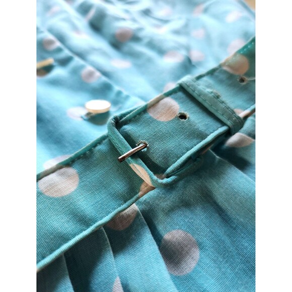 Vintage 1950s Polka Dot Shirt Dress: 50s Cotton Day Dress, Womens Medium - Picture 6 of 15